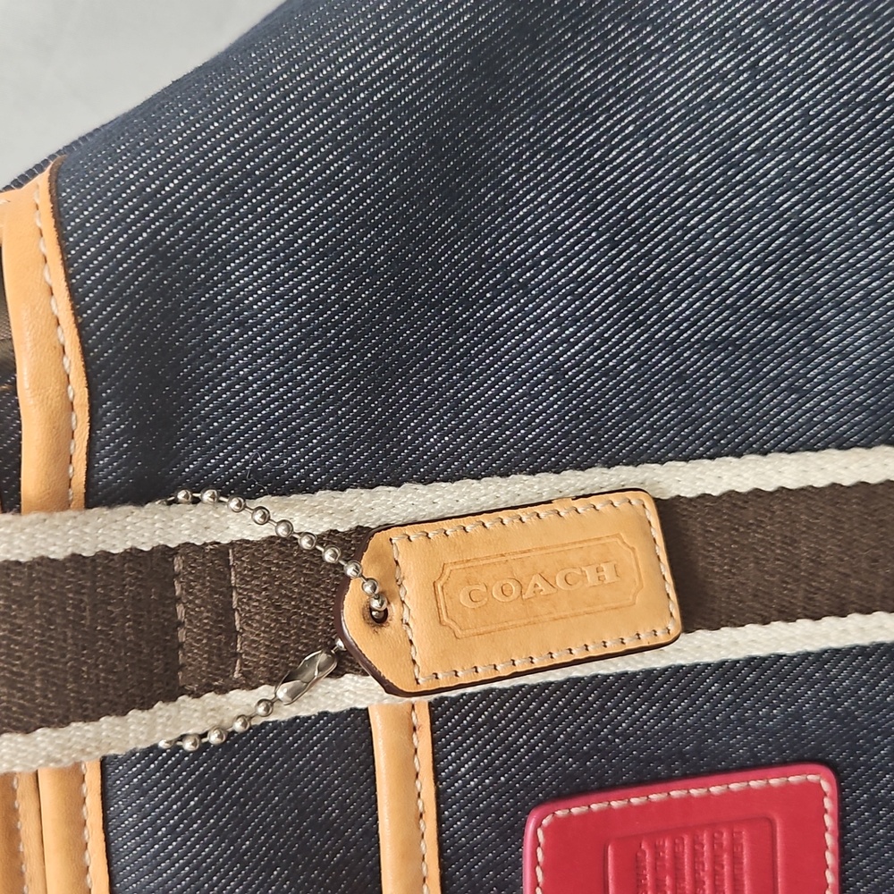 Vintage Coach Hampton Denim and Leather Tote - Picture 11 of 14